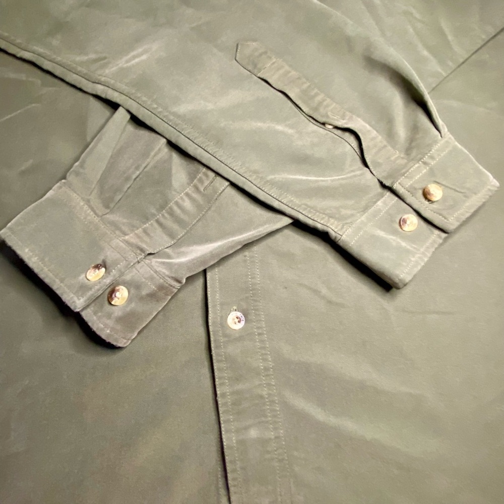 The North Face Men’s XL Button Up Shirt Green Outdoor Hiking Fishing Mesh Lined - Picture 5 of 12